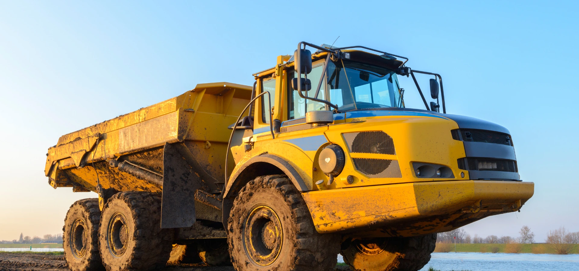 Heavy hauling equipment on worksite